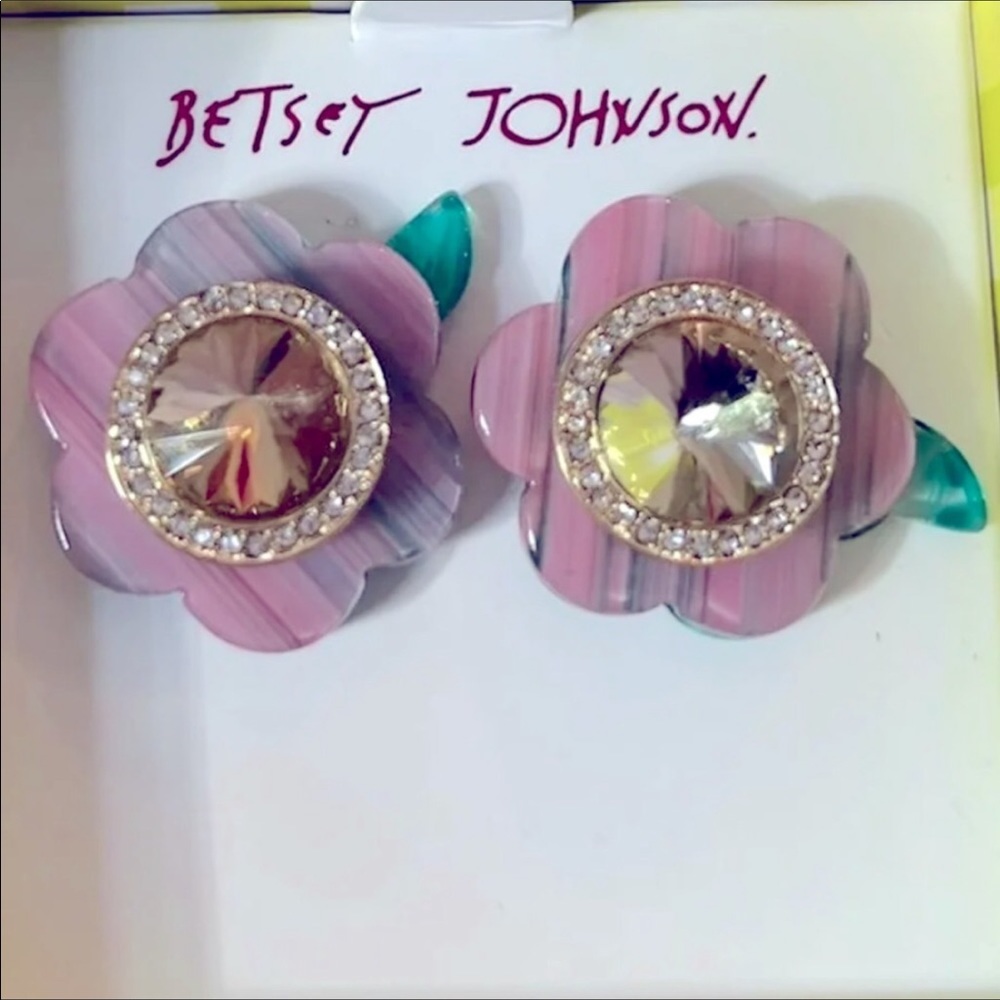 New Betsey Johnson Flower Stud Earrings